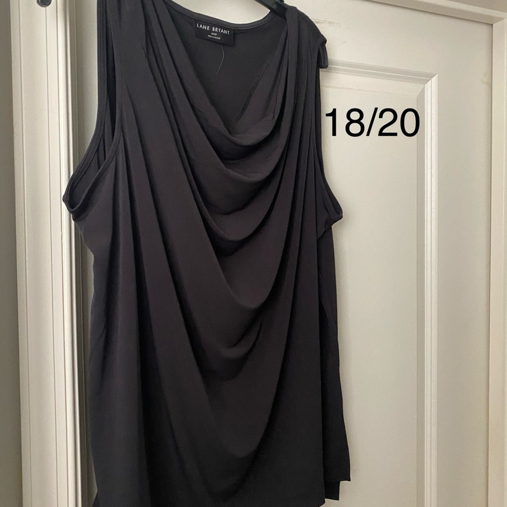 Lane Bryant Charcoal Sleeveless Drape Top